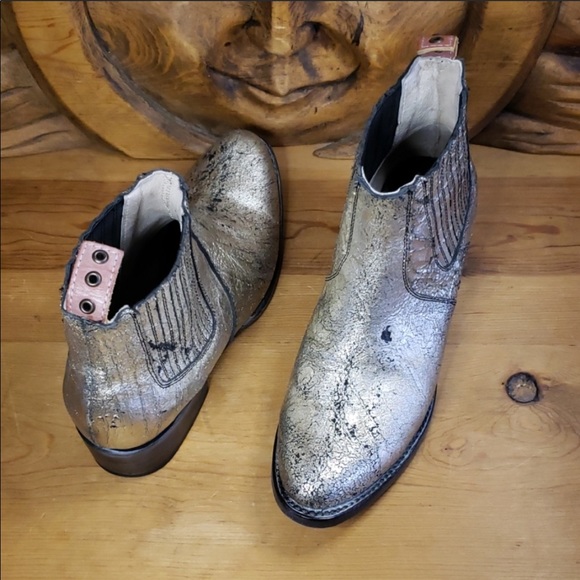 Freebird Salamanca Gold Metallic Ankle Boots 8 - Picture 3 of 7